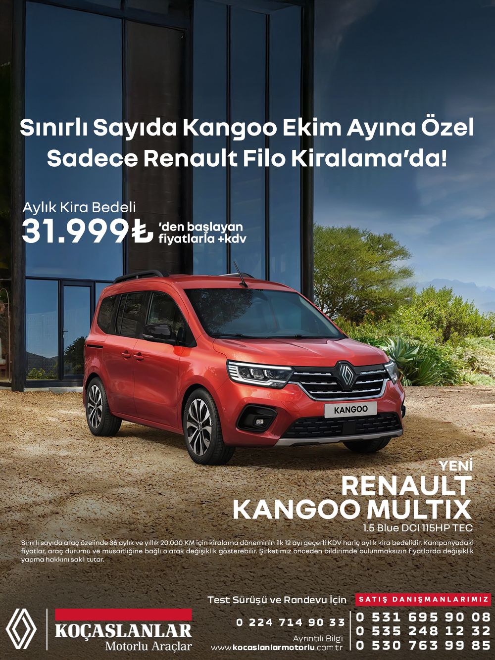 Sınırlı sayıda Yeni Renault Kangoo Multix, Ekim ayına özel Renault Filo Kiralama’da! 